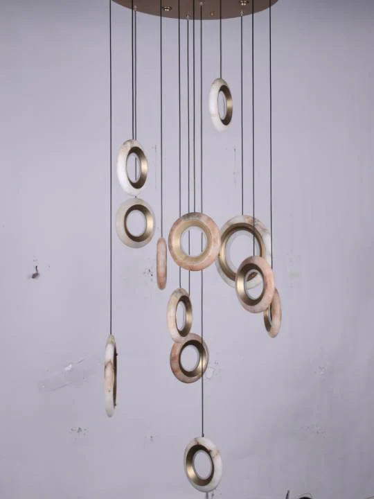 Orris Halo – Multi-Ring Pendant Chandelier in Matte Gold