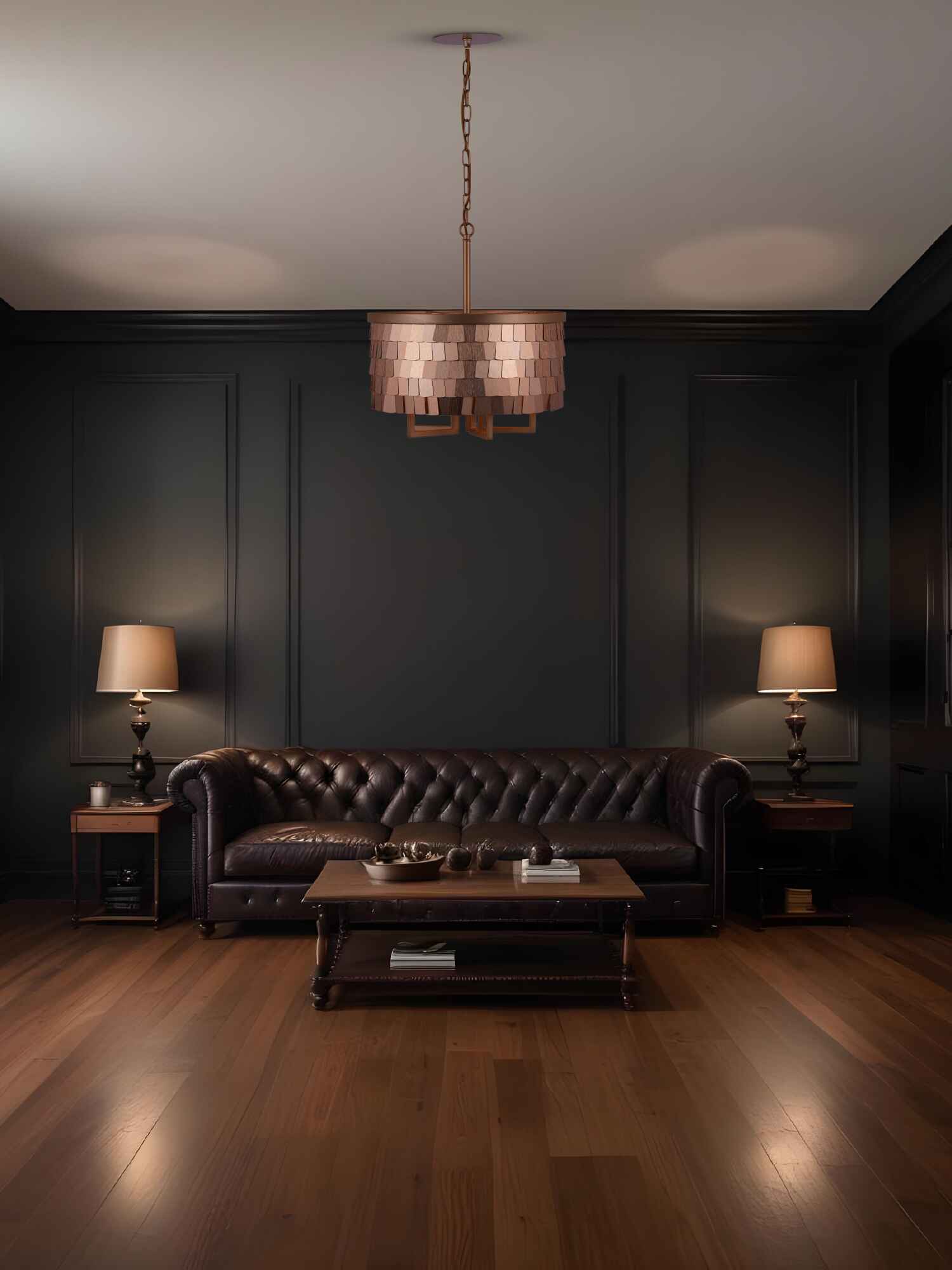 Nova Sphere – 5-Light Compact Chandelier in Brushed Gold Finish