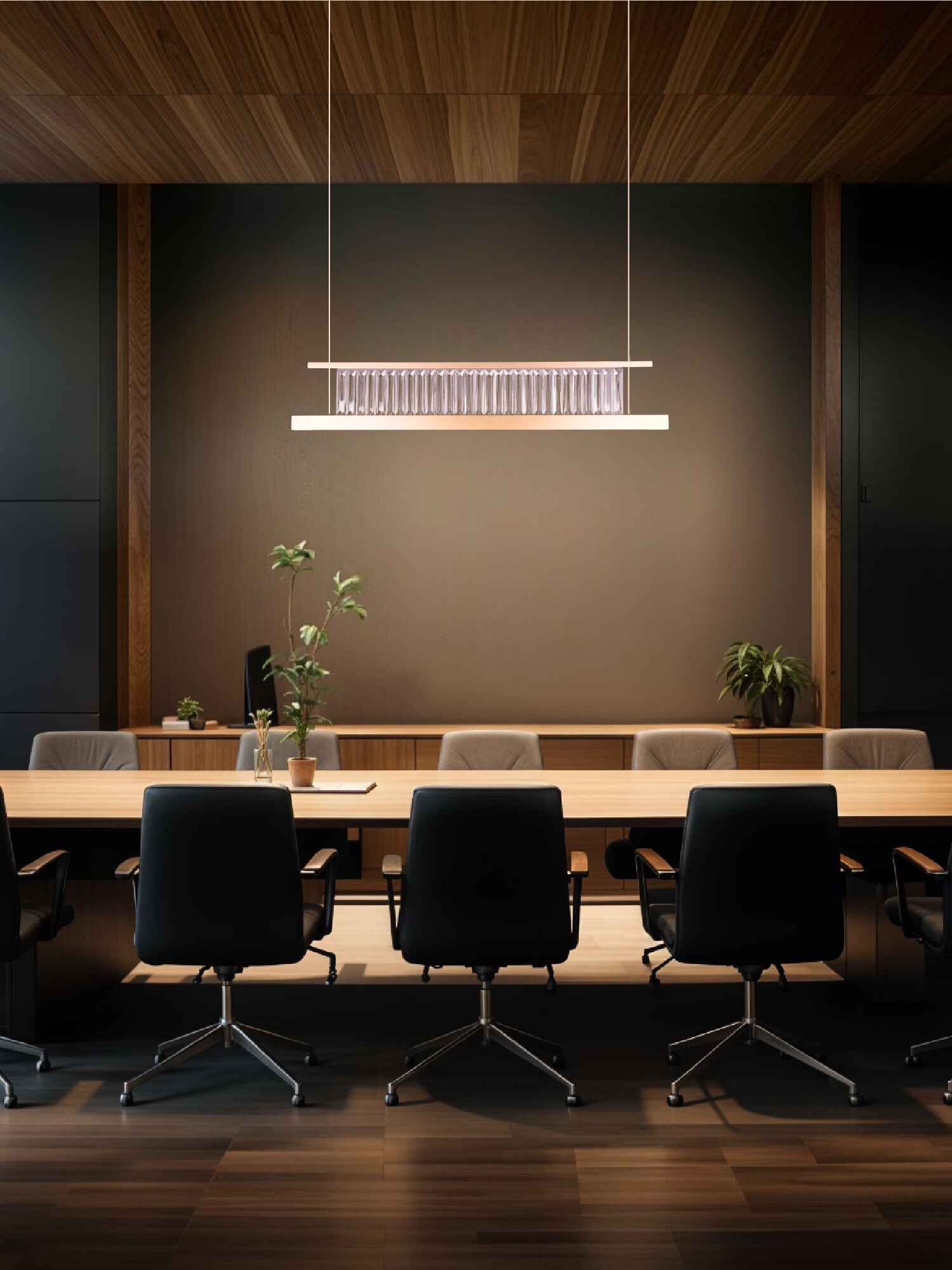Crystal Beam – Linear LED Chandelier with Gold Finish