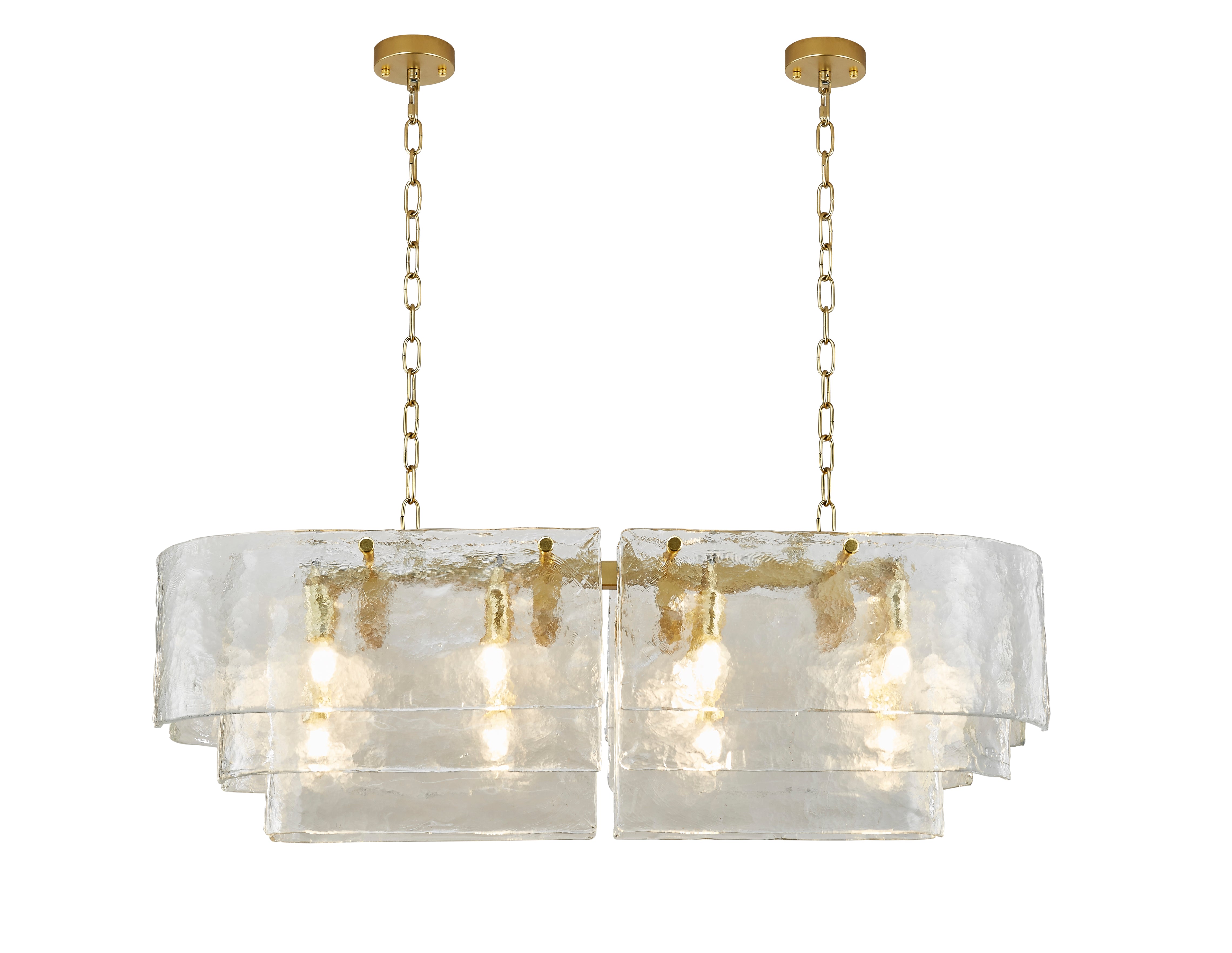 Crackle Crown – 1000mm Round Chandelier with Crackled Glass Shades