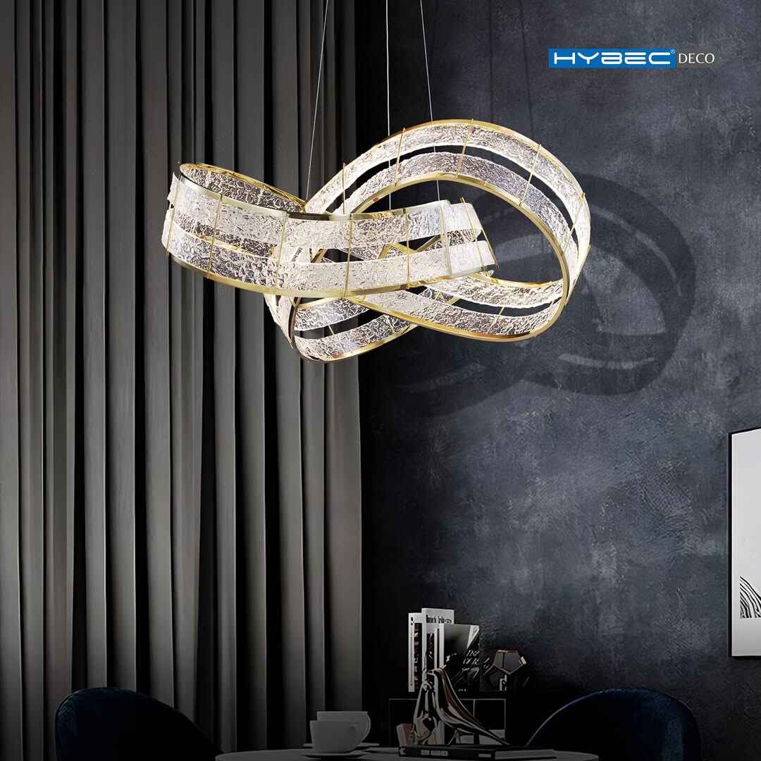 Mirror Luxe – 900mm LED Chandelier in Mirror Gold
