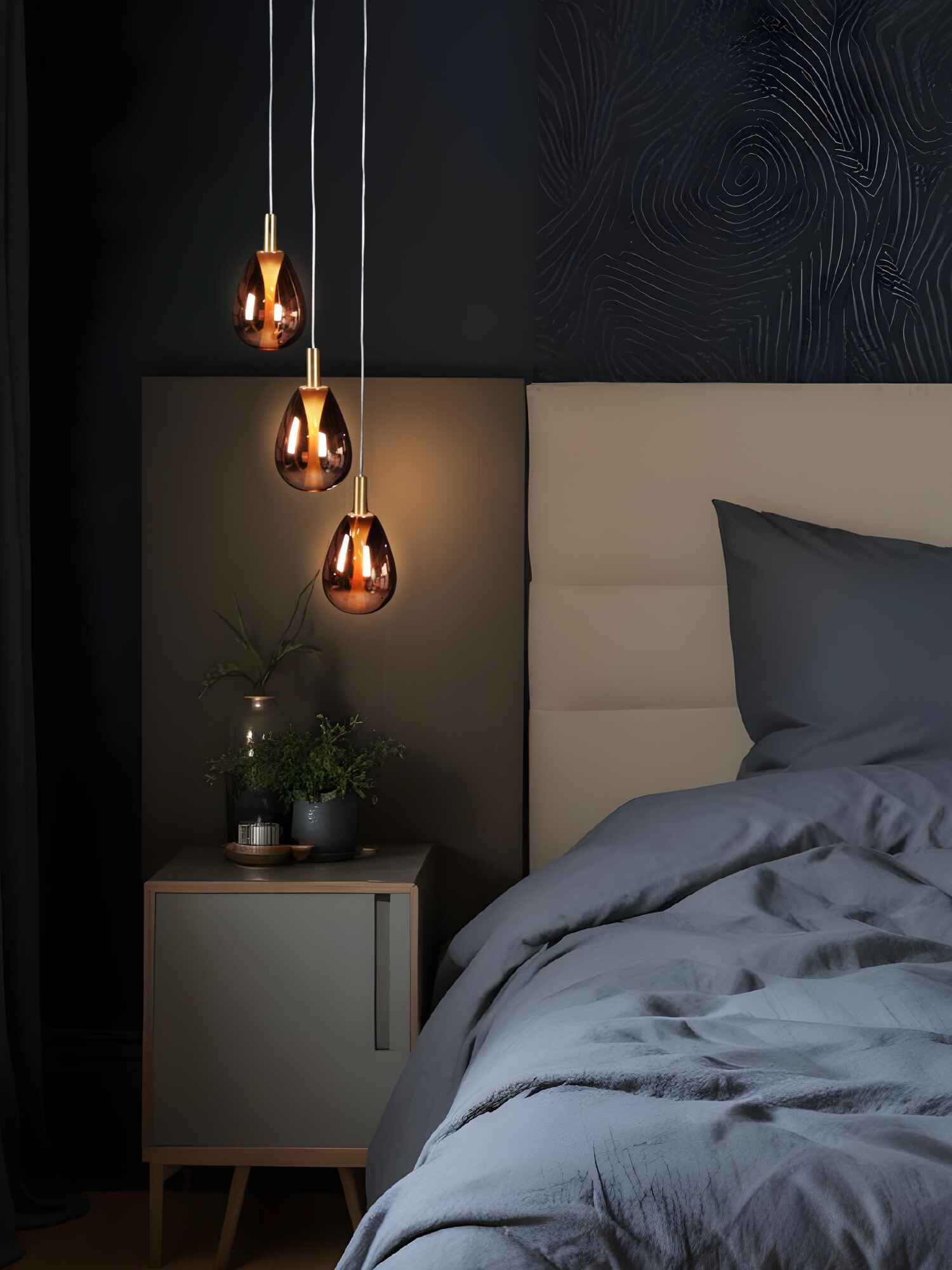 Roselle Mini – 3-Light Chandelier with Rose Glass Globes in Satin Gold