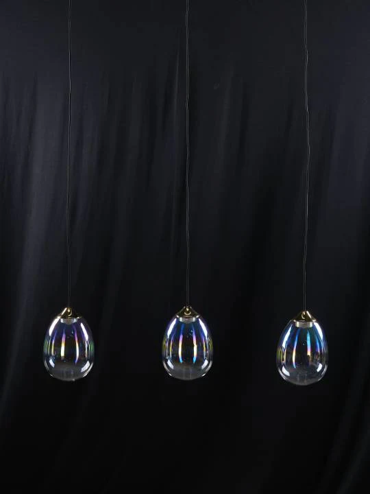 Aurora Trail – 3-Light Chandelier with Rainbow Glass Diffusers