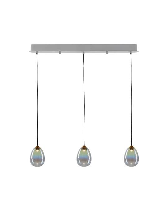 Aurora Trail – 3-Light Chandelier with Rainbow Glass Diffusers