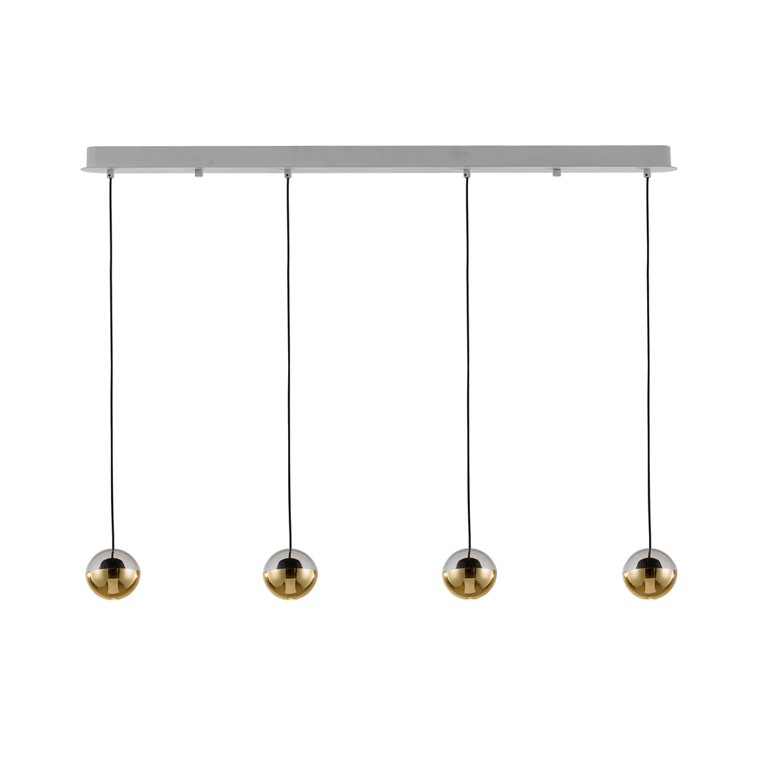 Linea Luxe – 4-Light Linear Chandelier in Shining Gold Finish