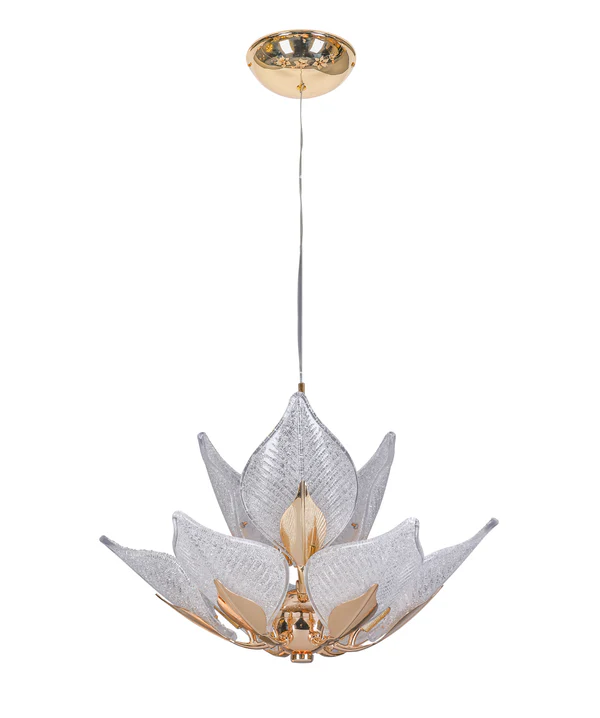 Golden Bloom – 385mm Glass Chandelier for Ceiling Mount