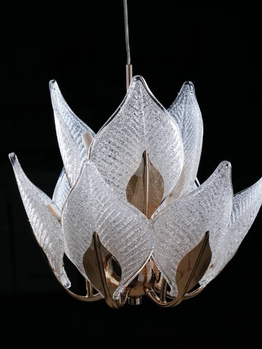 Golden Bloom – 385mm Glass Chandelier for Ceiling Mount