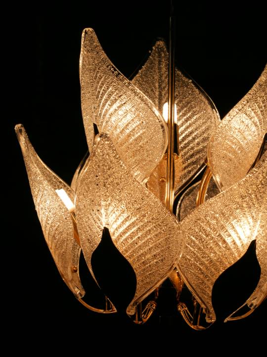 Golden Bloom – 385mm Glass Chandelier for Ceiling Mount