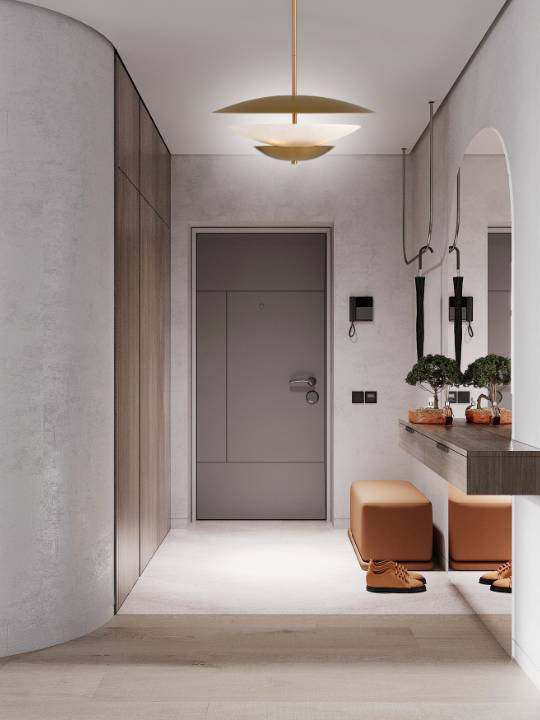 HaloNova – Modern Brass Chandelier with Faux Alabaster Discs