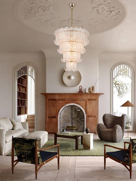 Vienna Bloom – Classic Tiered Chandelier with Handmade Glass