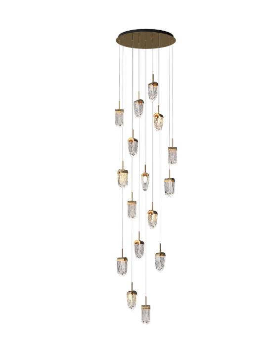 Celestara Cascade – 16-Light Grand Staircase Chandelier