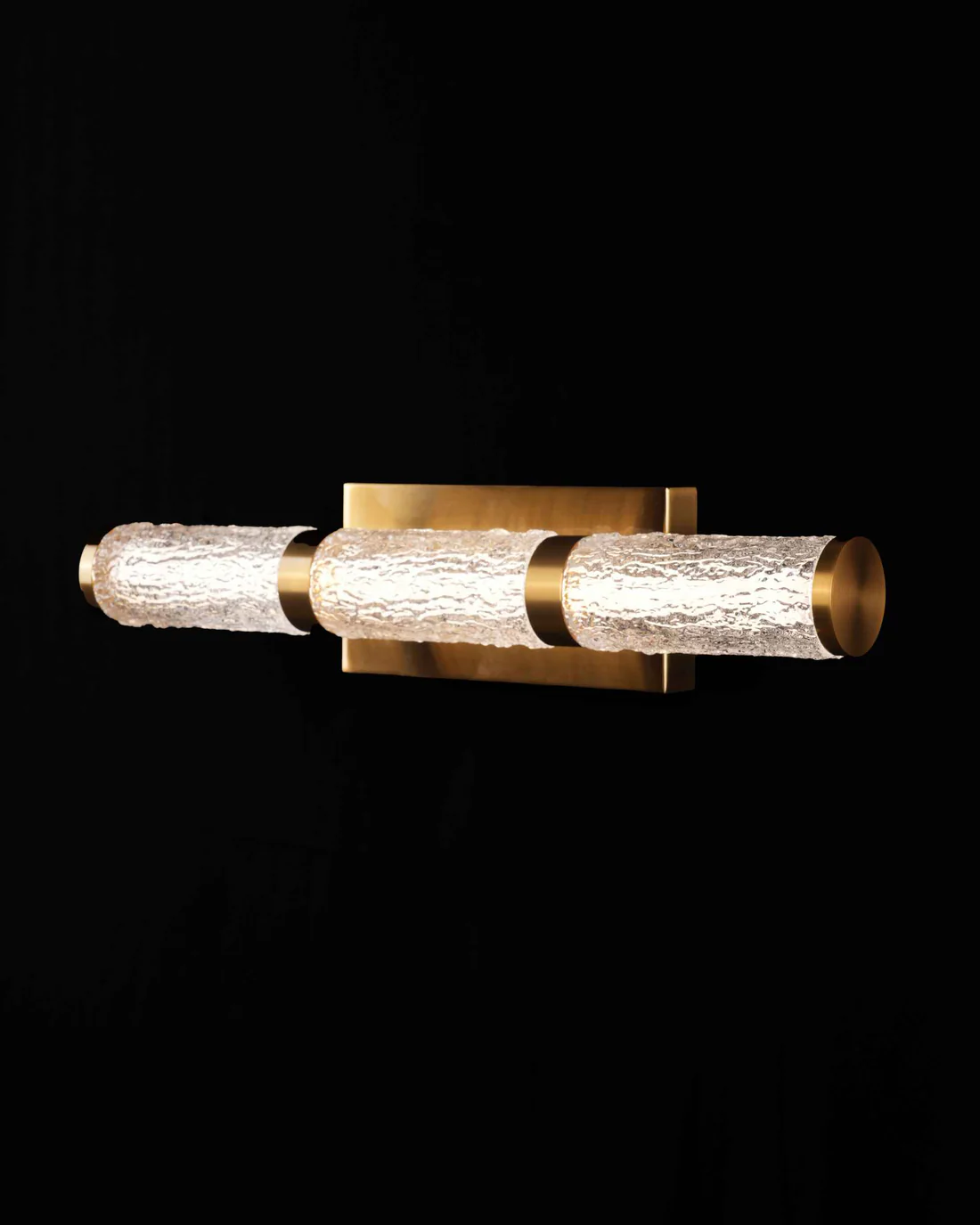 Satin Brass Mirror Light – 21W LED with Crackled Acrylic Diffuser