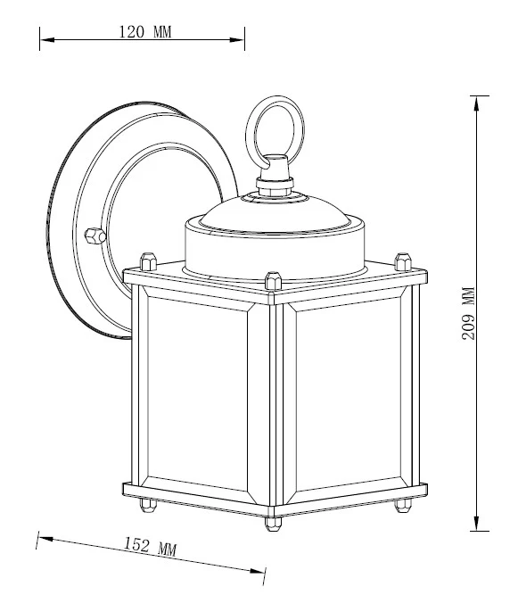 Black Outdoor Wall Light with Clear Glass – 6.5W (IP65 Rated)
