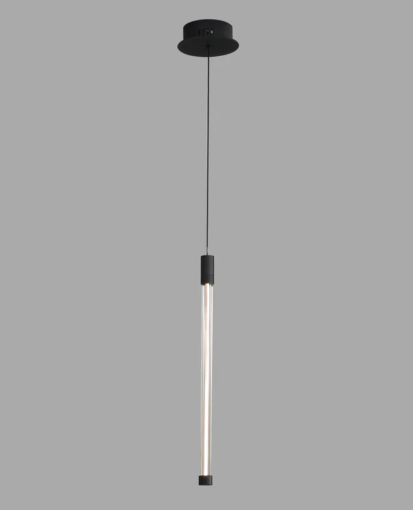 Slim Black Glass Pendant Light