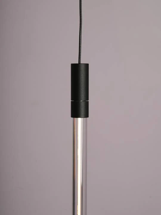 Slim Black Glass Pendant Light