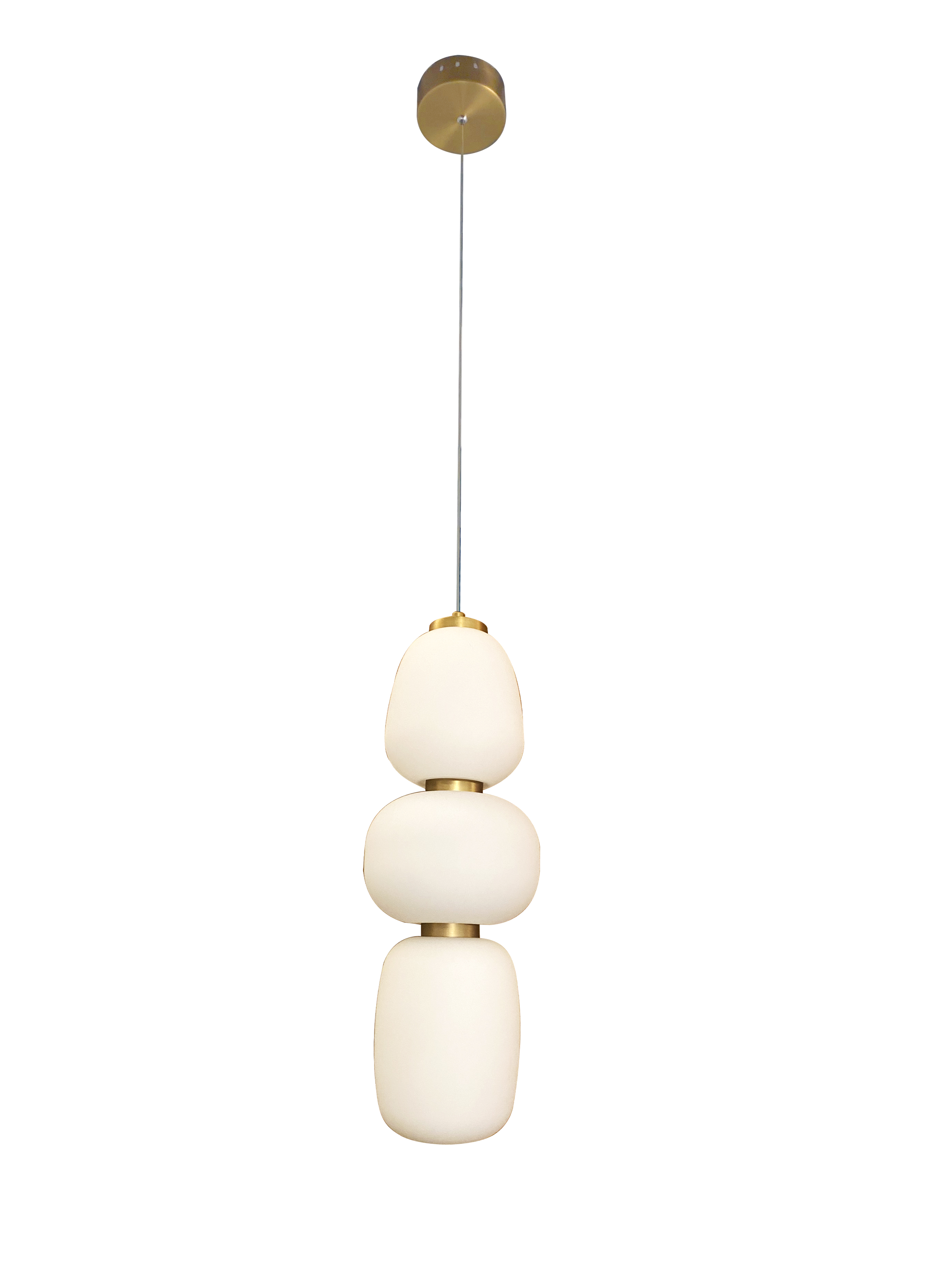 LumoArc Trio – Black & Antique Brass Triple LED Pendant (13.5W)