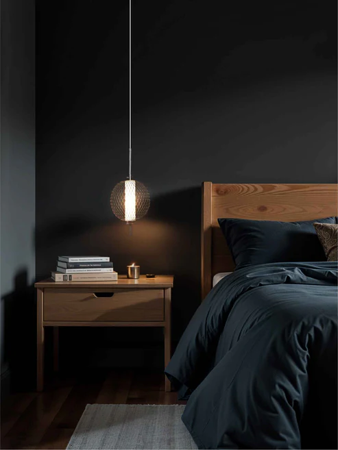 Noir Edge – Matte Black LED Pendant (6W)