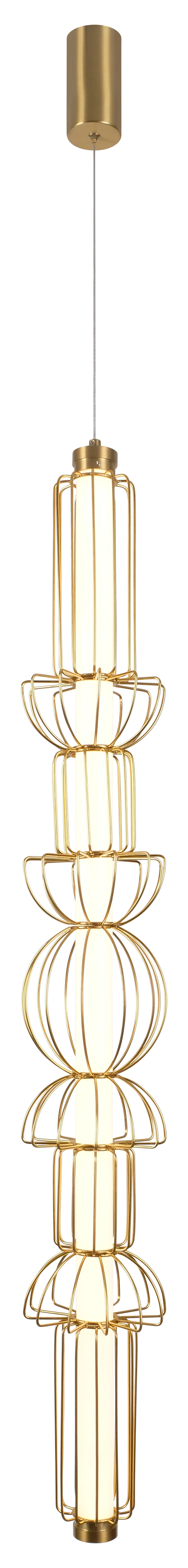 Slim Brass Pendant Light with Acrylic Diffuser