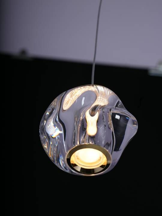 Milky Glass Gold Pendant Light