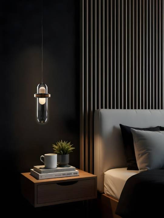 Golden Amber Mini – Smoky Glass LED Pendant