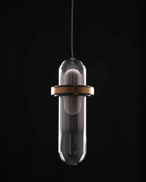Golden Amber – Smoky Glass LED Pendant