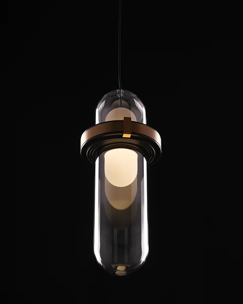 Golden Amber – Smoky Glass LED Pendant