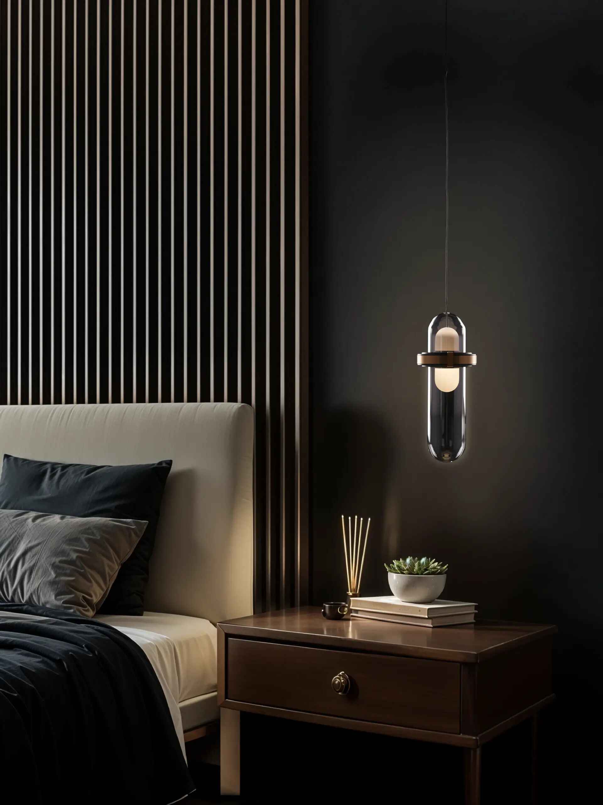 Golden Amber – Smoky Glass LED Pendant