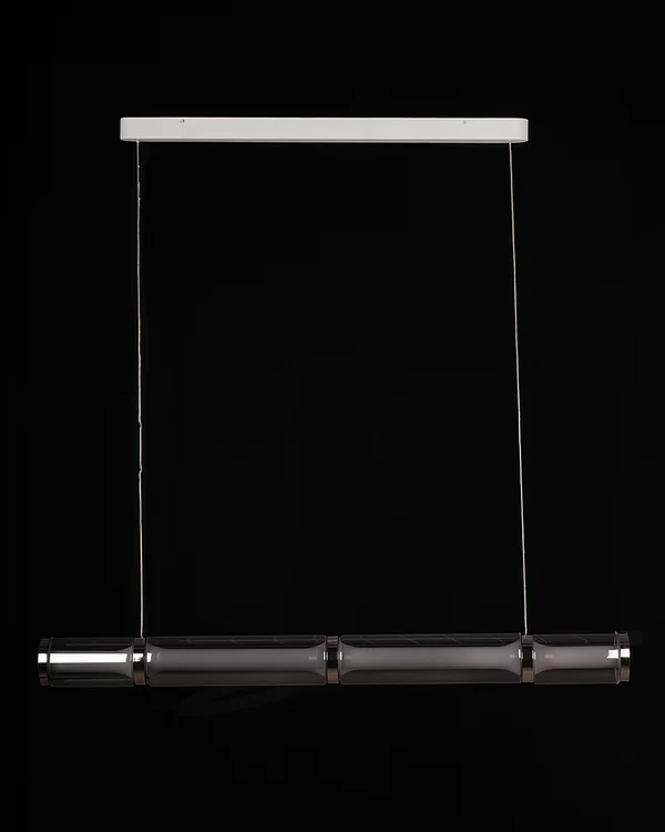 Lumen Arc – 1200mm Chrome & Glass Linear LED Pendant