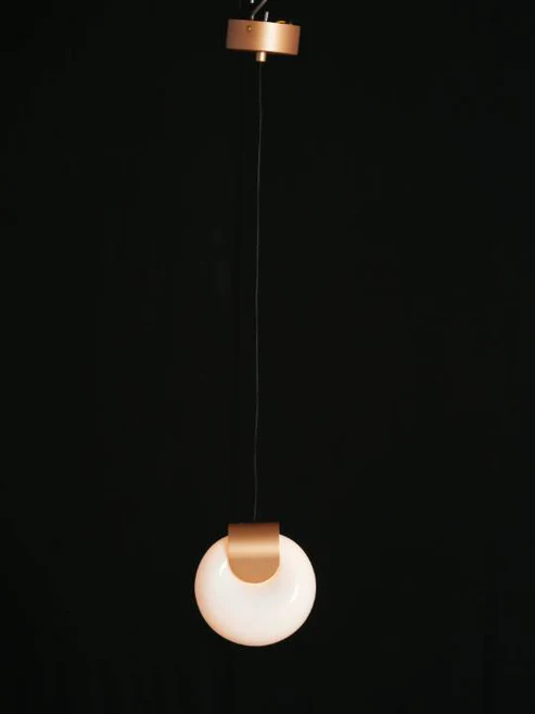 Milky Glass Gold Ceiling Pendant Light