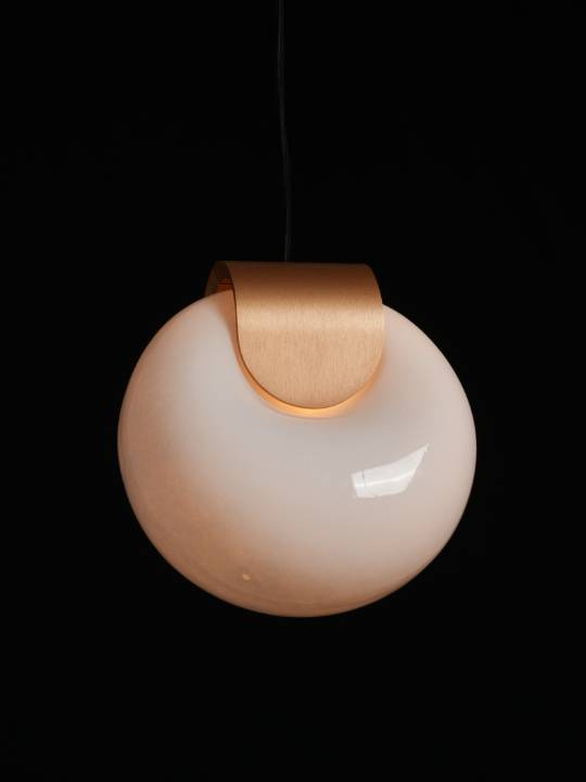 Milky Glass Gold Ceiling Pendant Light