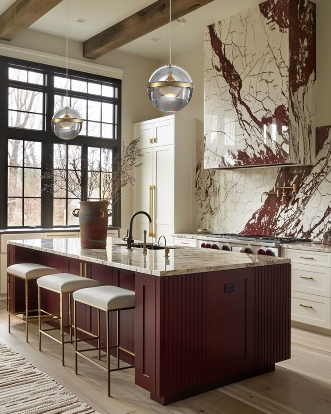 Gold Mini Glass Pendant Light