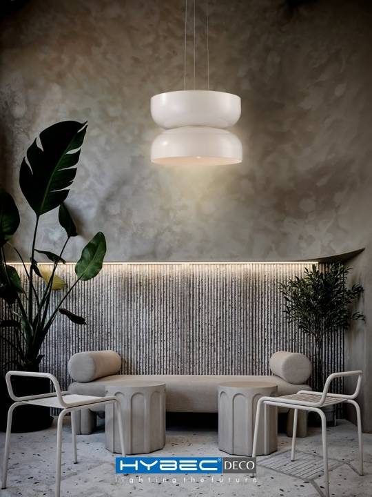 Milky Glass Ceiling Pendant Light – Wide