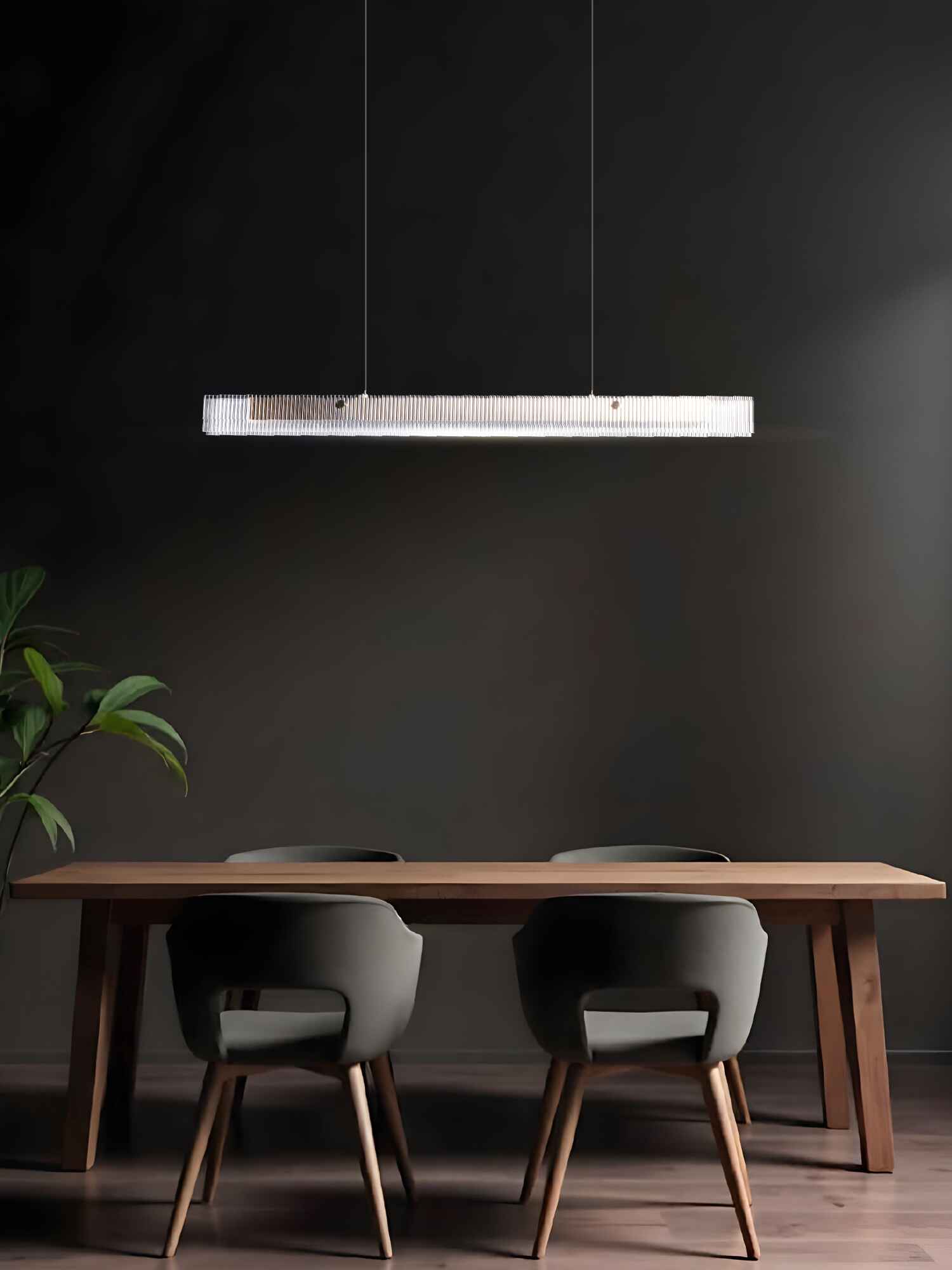 Solara Linear Pendant – Gold Frame with Acrylic Diffuser (30W LED)