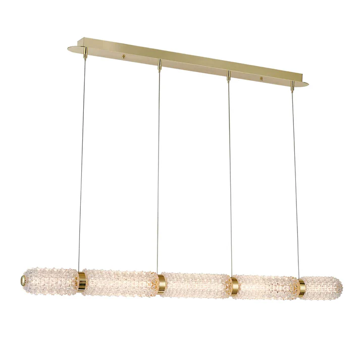 GoldenLoom – Handmade Glass Linear Pendant (60W LED)