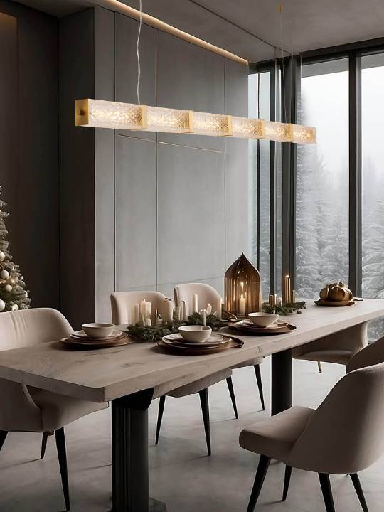 Amber Line – 1100mm Handmade Glass Linear Pendant