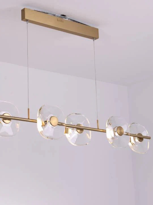 Cristallo Lumen – Linear Gold Crystal Pendant Light