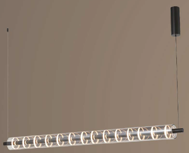 Gold Smoke Glass Linear Pendant Light