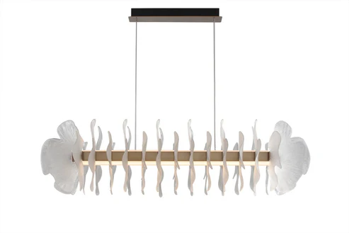 Antique Brass Linear Statement Pendant Light