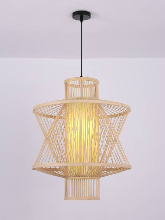 Natural Bamboo Pendant Light – Tall