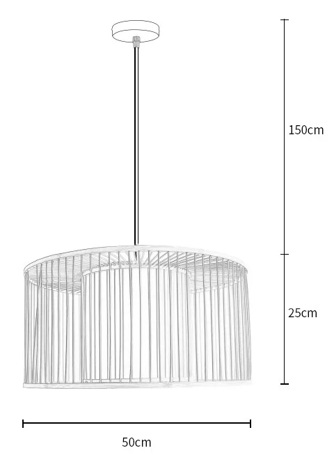 Natural Bamboo Pendant Light – Short