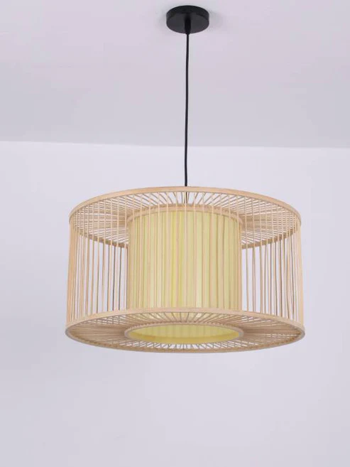 Natural Bamboo Pendant Light – Short
