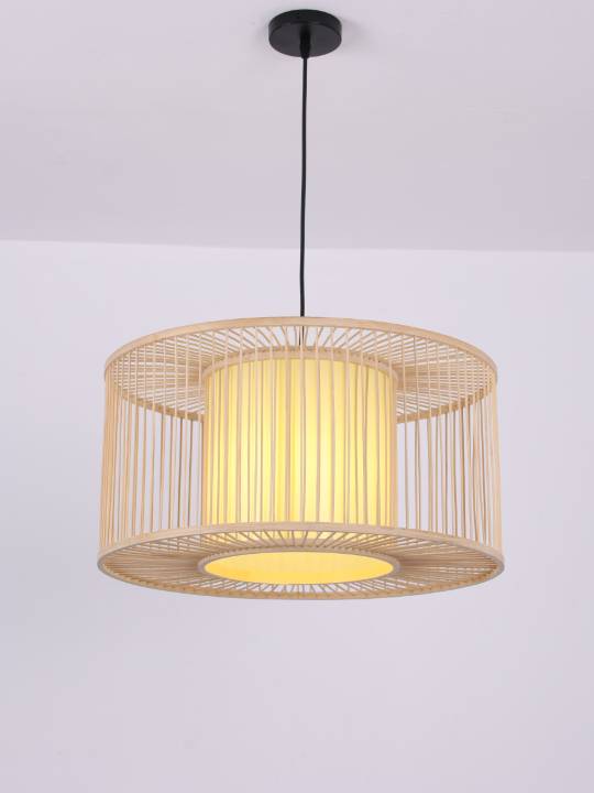 Natural Bamboo Pendant Light – Short