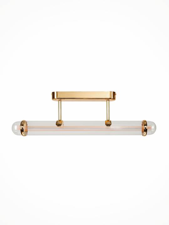 Luminous Arc Pendant Light – Gold with Clear Glass (600mm)
