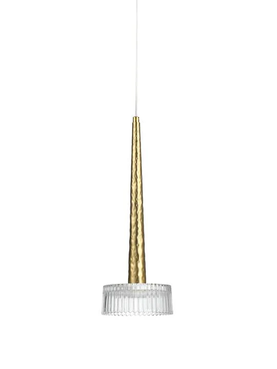 Antique Brass Pendant Light with Glass Diffuser