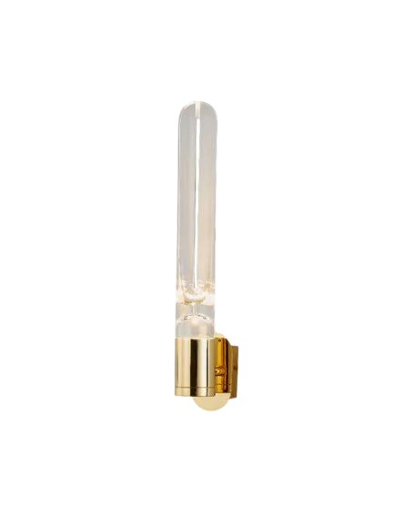 Vertical Gold LED Wall Light with Clear Acrylic Diffuser
