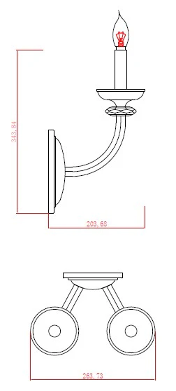 Gold-Plated Twin Candle Wall Light – 2 x E14
