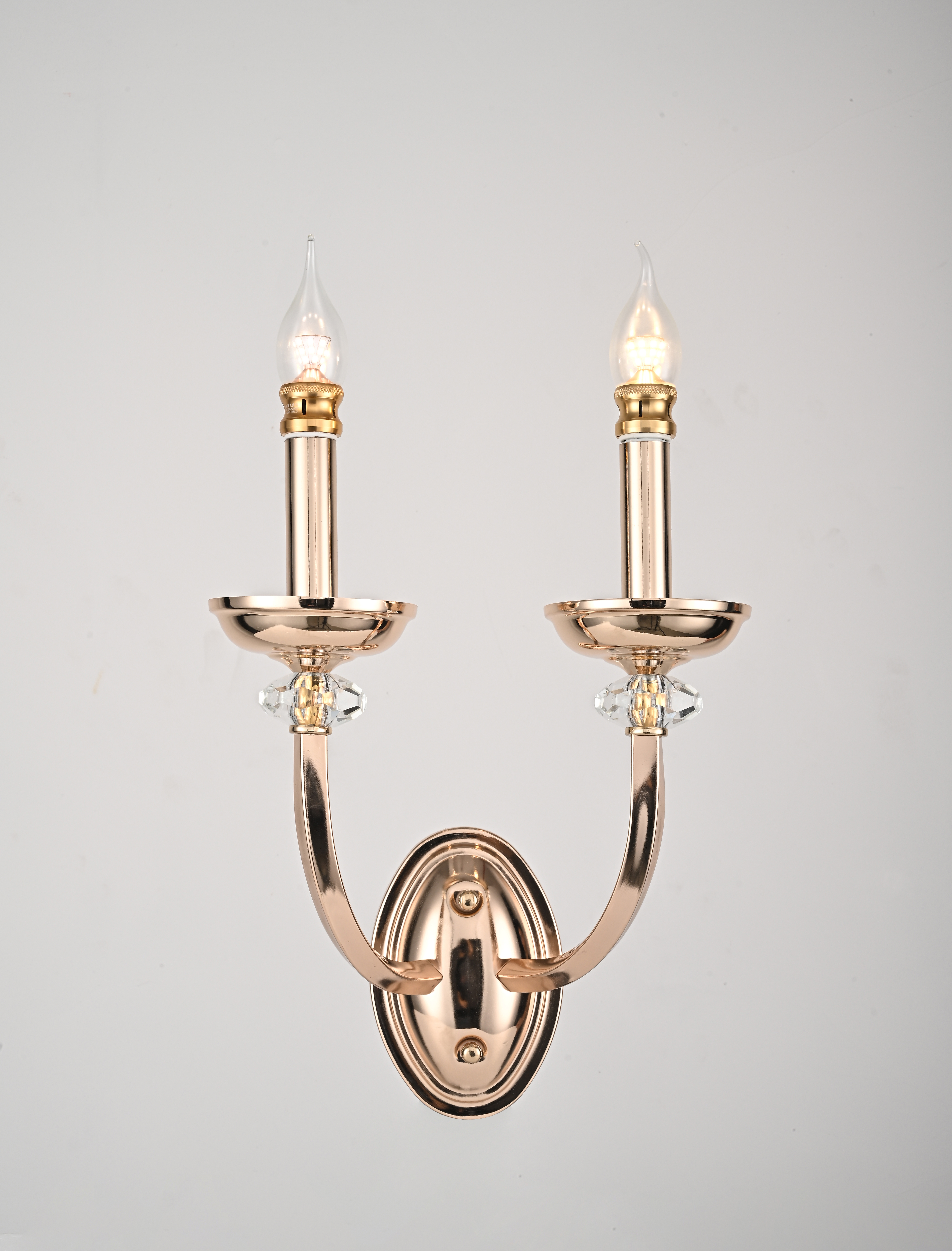 Gold-Plated Twin Candle Wall Light – 2 x E14