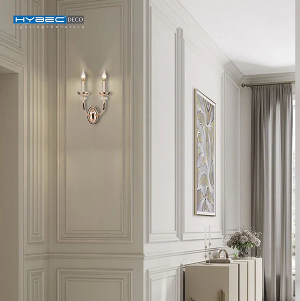 Gold-Plated Twin Candle Wall Light – 2 x E14