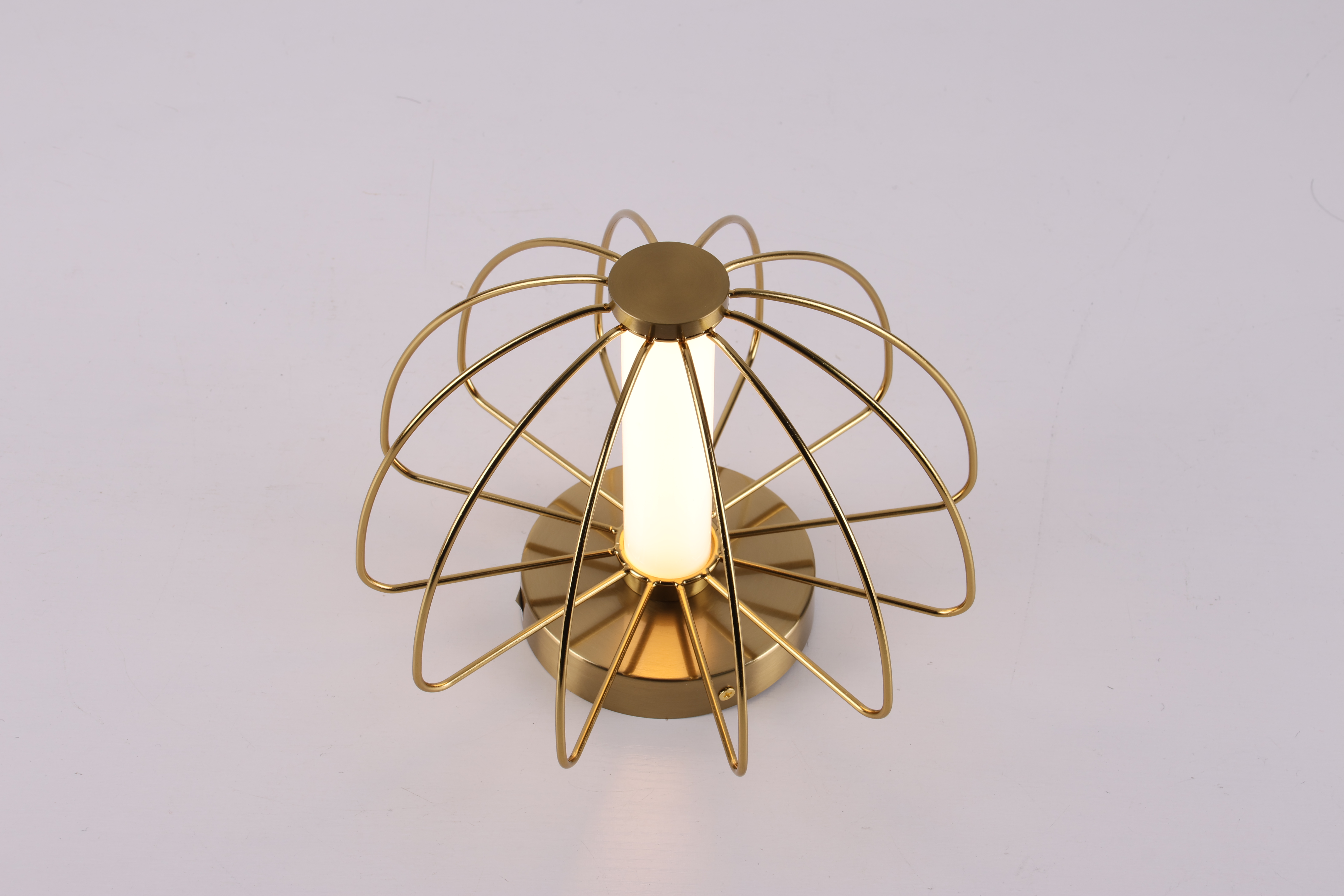 Compact Brass Wall Light with Acrylic Diffuser