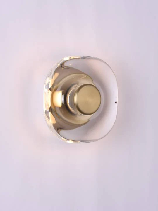 Crystal Accent Wall Light – Luxe Round Gold Finish